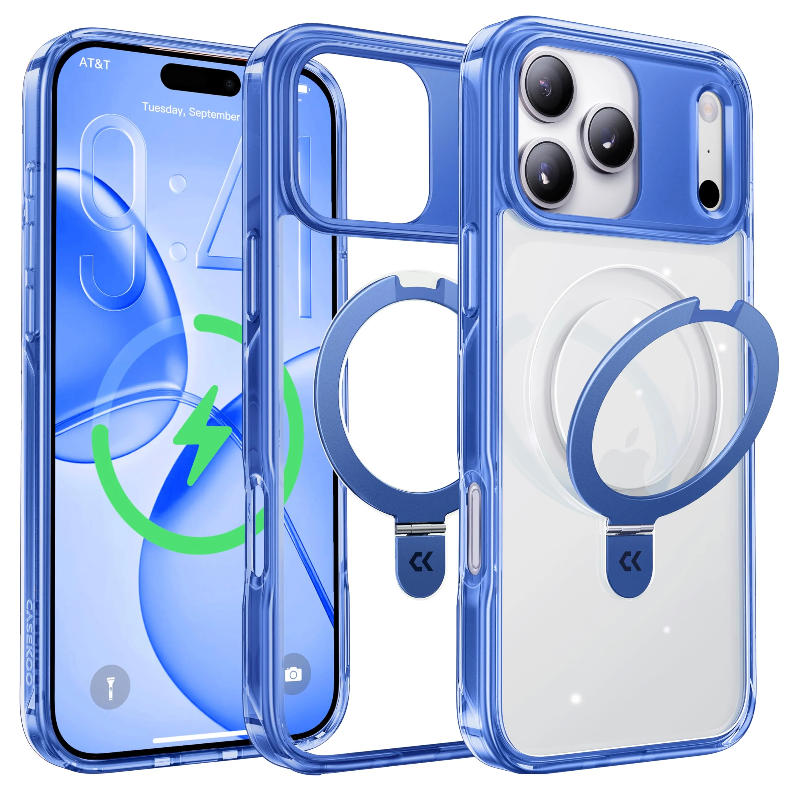 Colorful Crystal Clear Magic Stand Case for iPhone 17 – Style Meets Protection-CASEKOO - Image 3