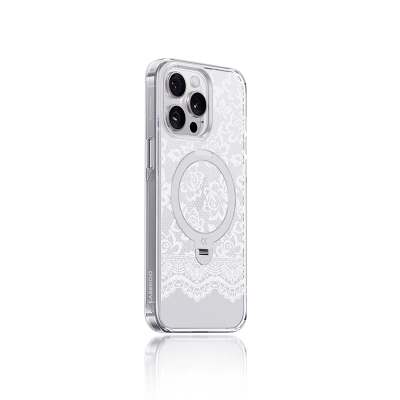 White Lace Magic Stand Pro Case for iPhone - Image 3